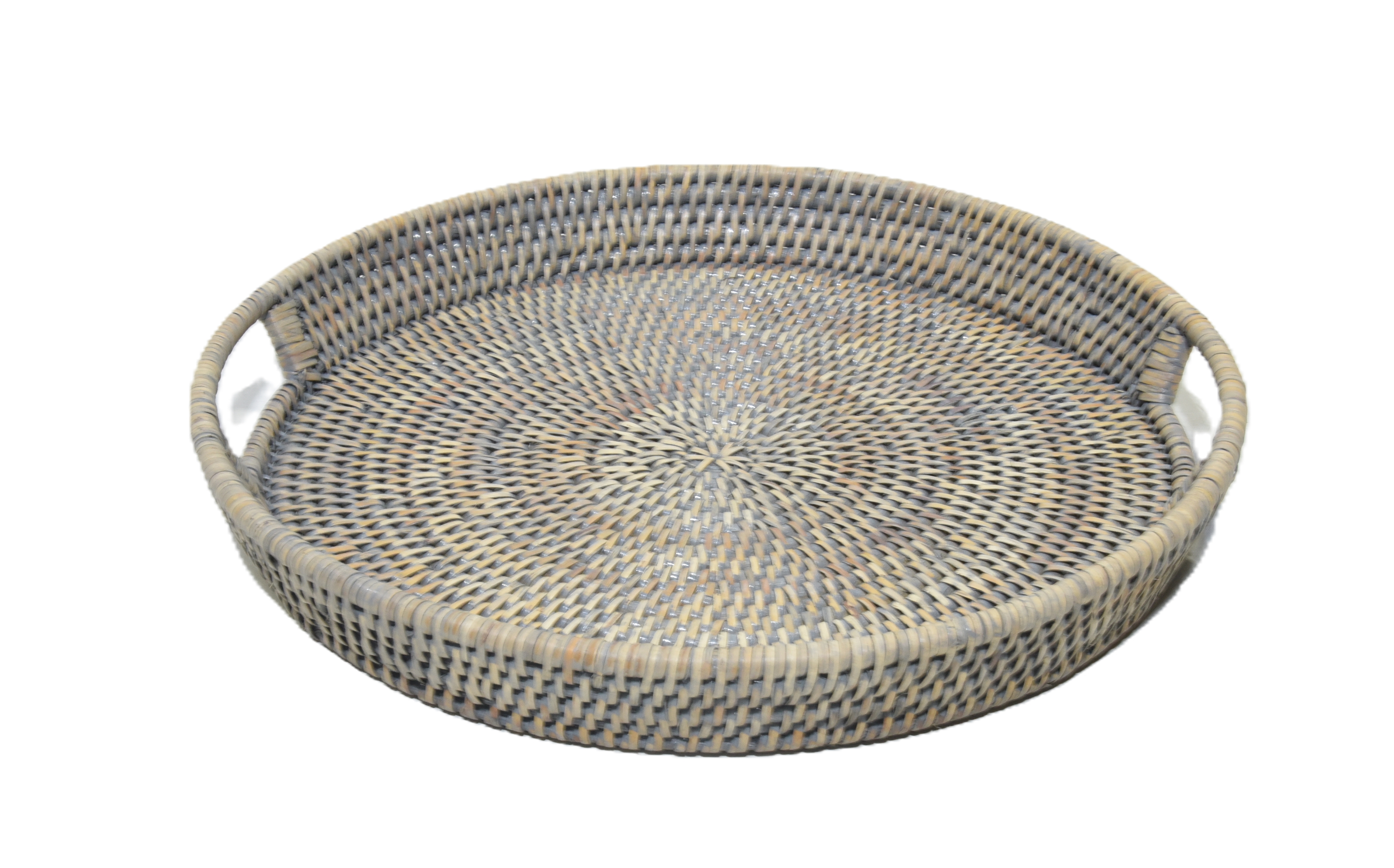 Tablett rund Lune Togo grau