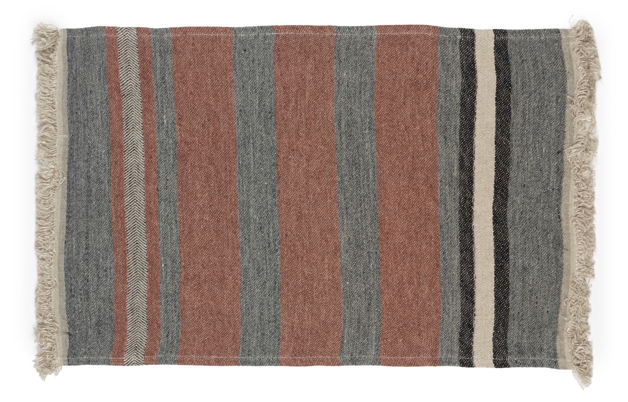 Libeco Tischset Sienna Stripe braun/grau/schwarz/natur