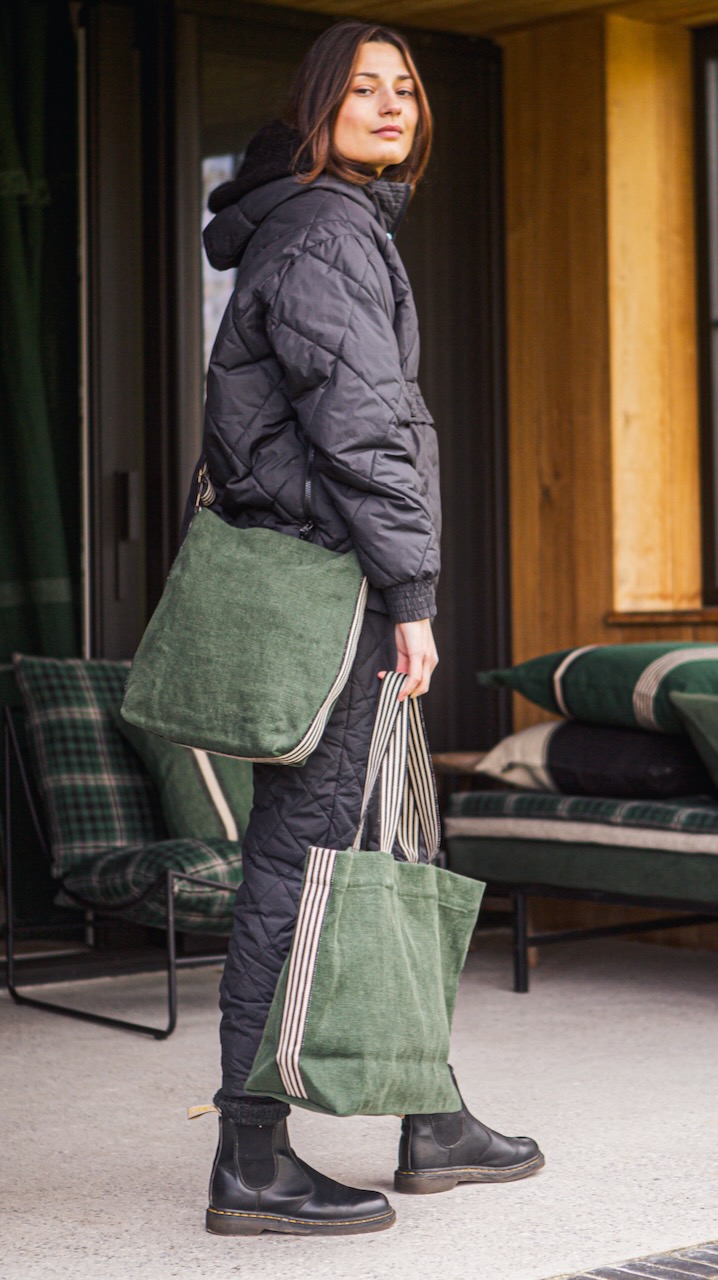 Libeco Schutertasche Billie grün/schwarz/offwhite Libeco Schutertasche Billie grün/schwarz/offwhite