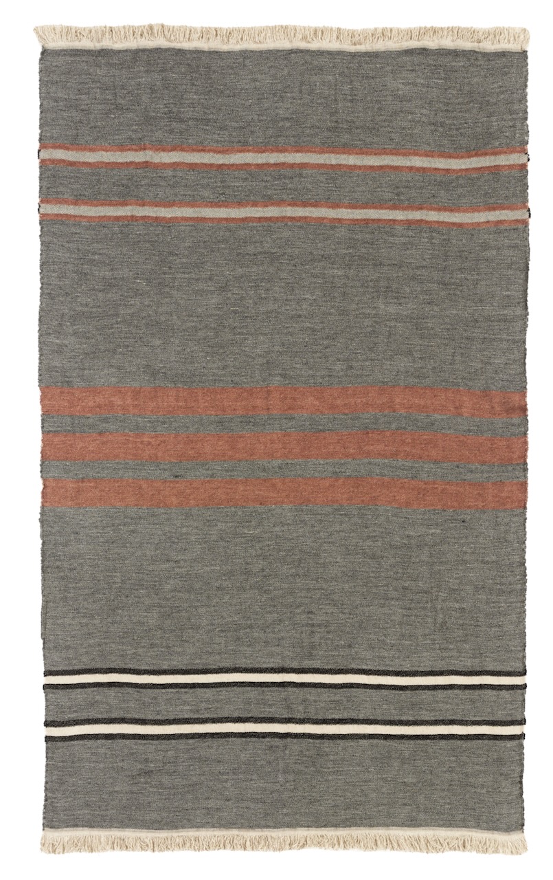 Libeco Leinenplaid Sienna Stripe braun/grau/schwarz/natur