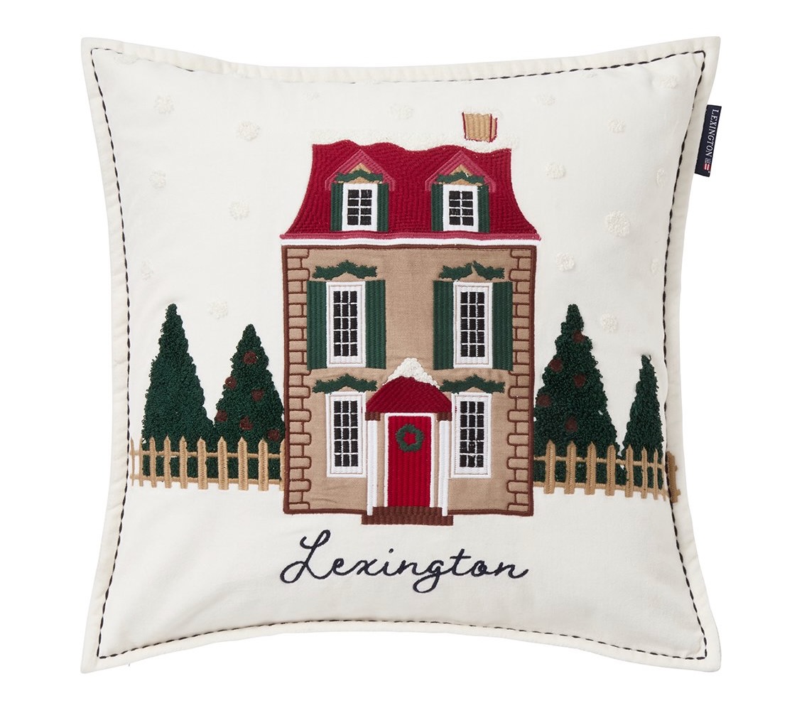 Lexington Kissenbezug Haus Samt weiß/bunt Lexington Kissenbezug Haus Samt weiß/bunt