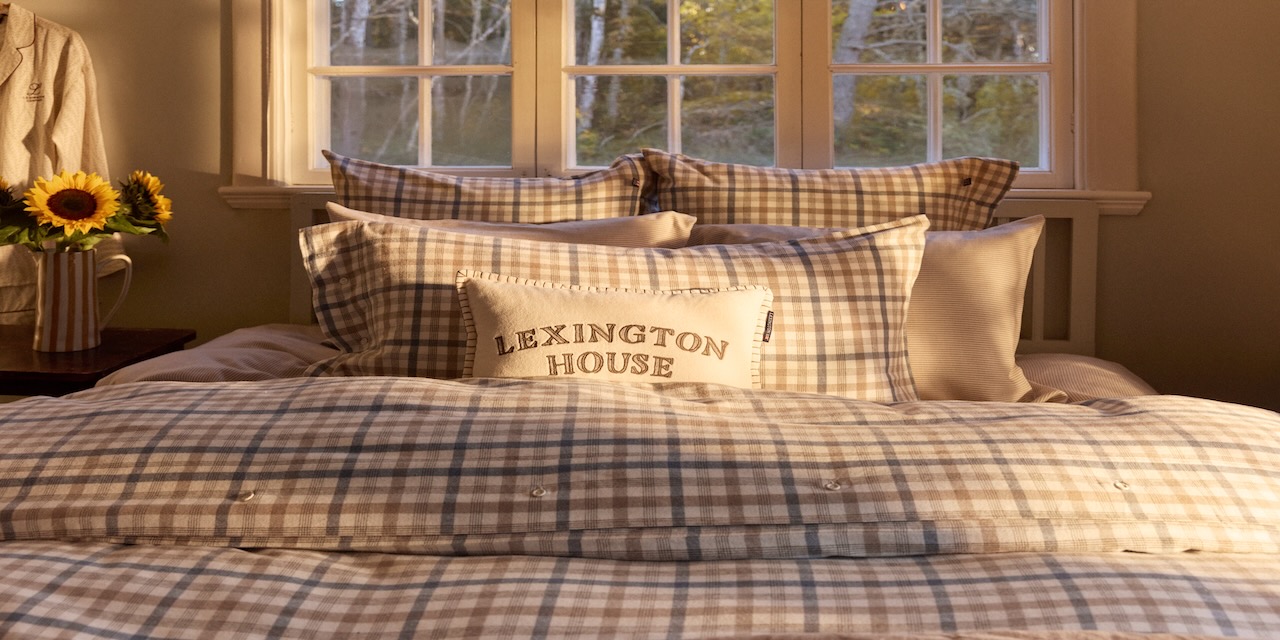 Lexington Bettwaesche Flanell Karo wei blau beige Lexington Bettwaesche Flanell Karo wei blau beige
