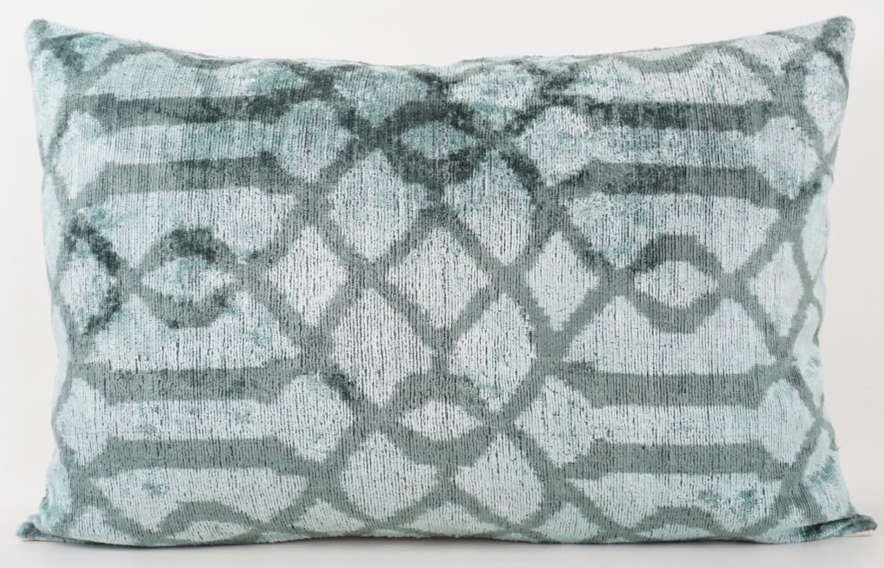 Kissenbezug Seide Rautenmuster aqua 40x60 cm Kissenbezug Seide Rautenmuster aqua 40x60 cm