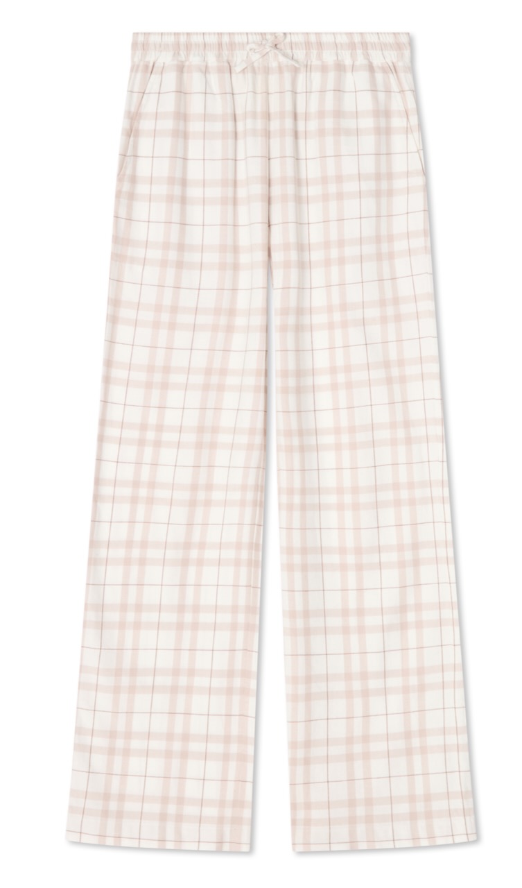Lexington Pyjama Flanell Karo wollweiß/beige