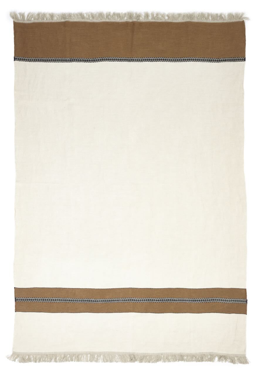 Libeco Plaid Etienne natur/braun/schwarz
