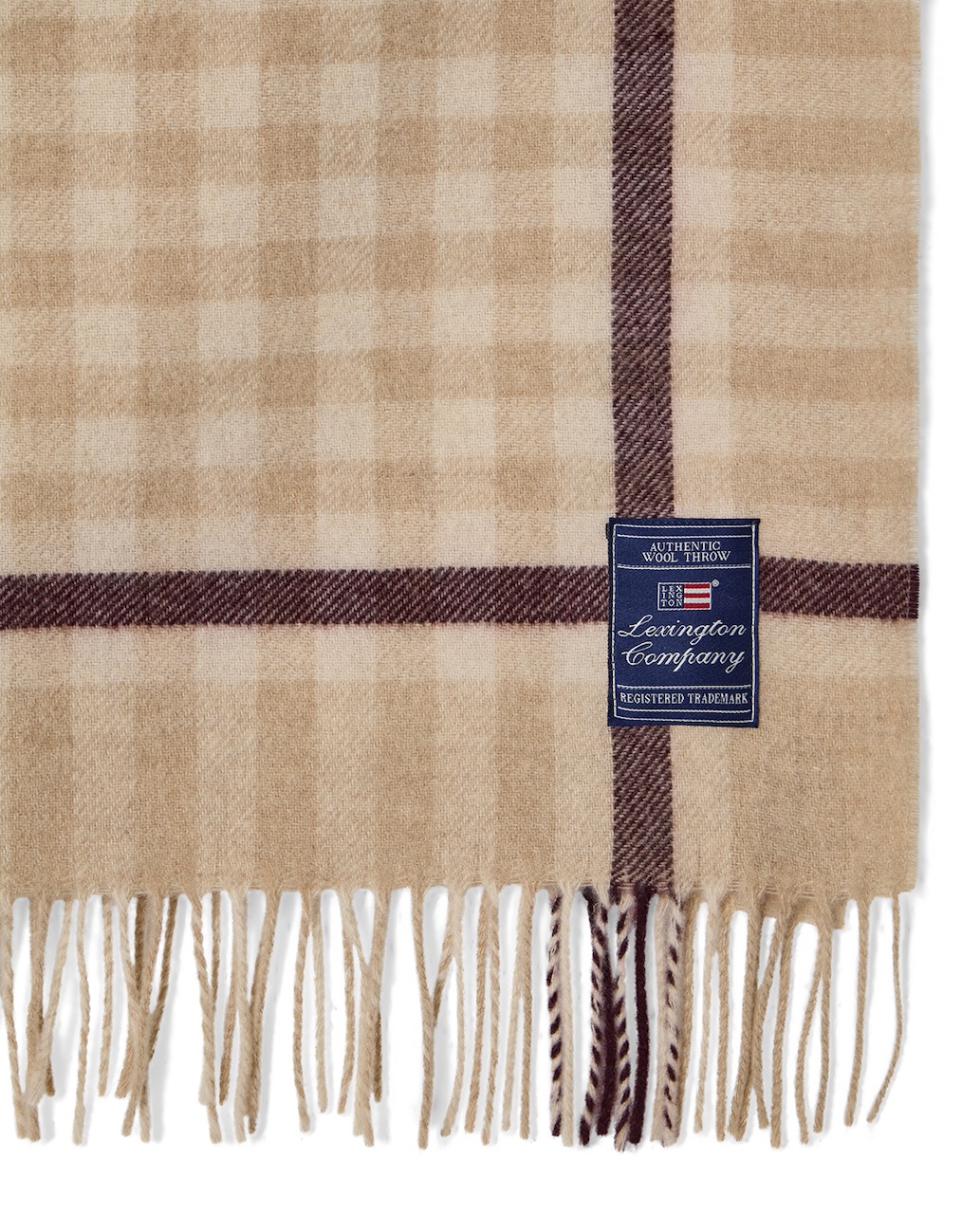 Lexington Decke Wool Throw Karo beige/offwhite/dunkelrot Lexington Decke Wool Throw Karo beige/offwhite/dunkelrot