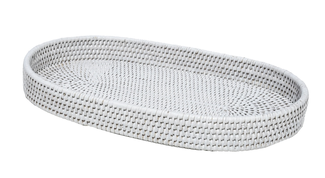 Tablett oval Togo weiß