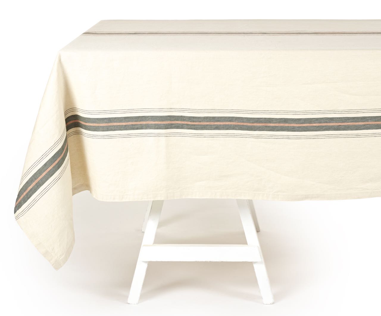 Libeco Tischdecke Gypsum Stripe natur/grün/braun Libeco Tischdecke Gypsum Stripe natur/grün/braun