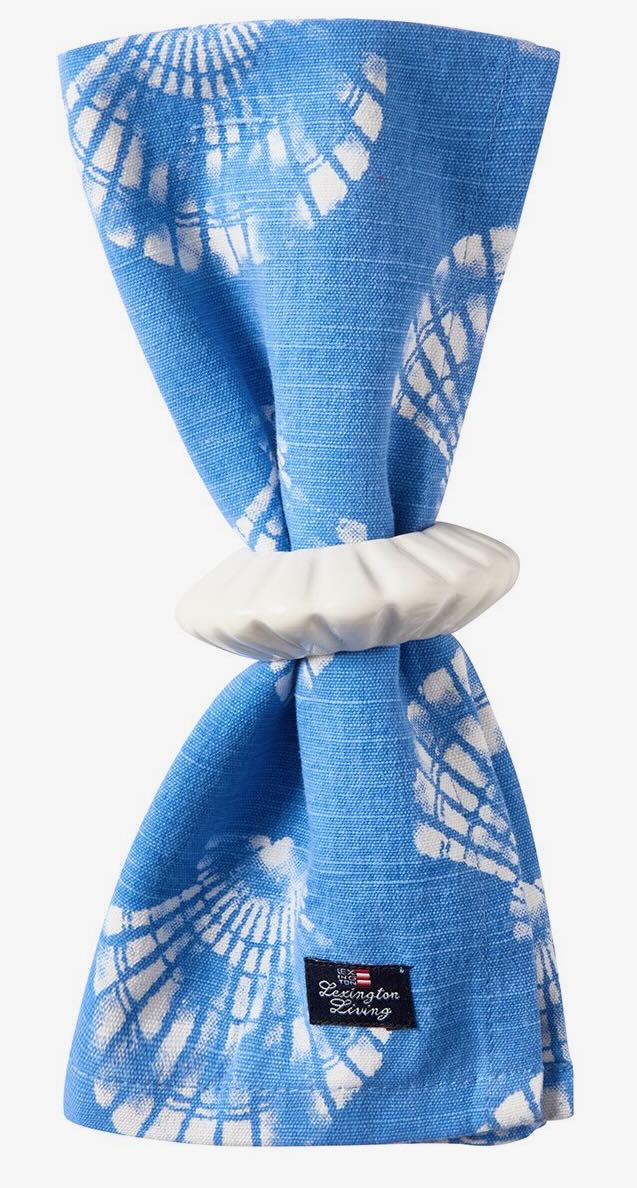 Lexington Serviette Muschel blau/weiß