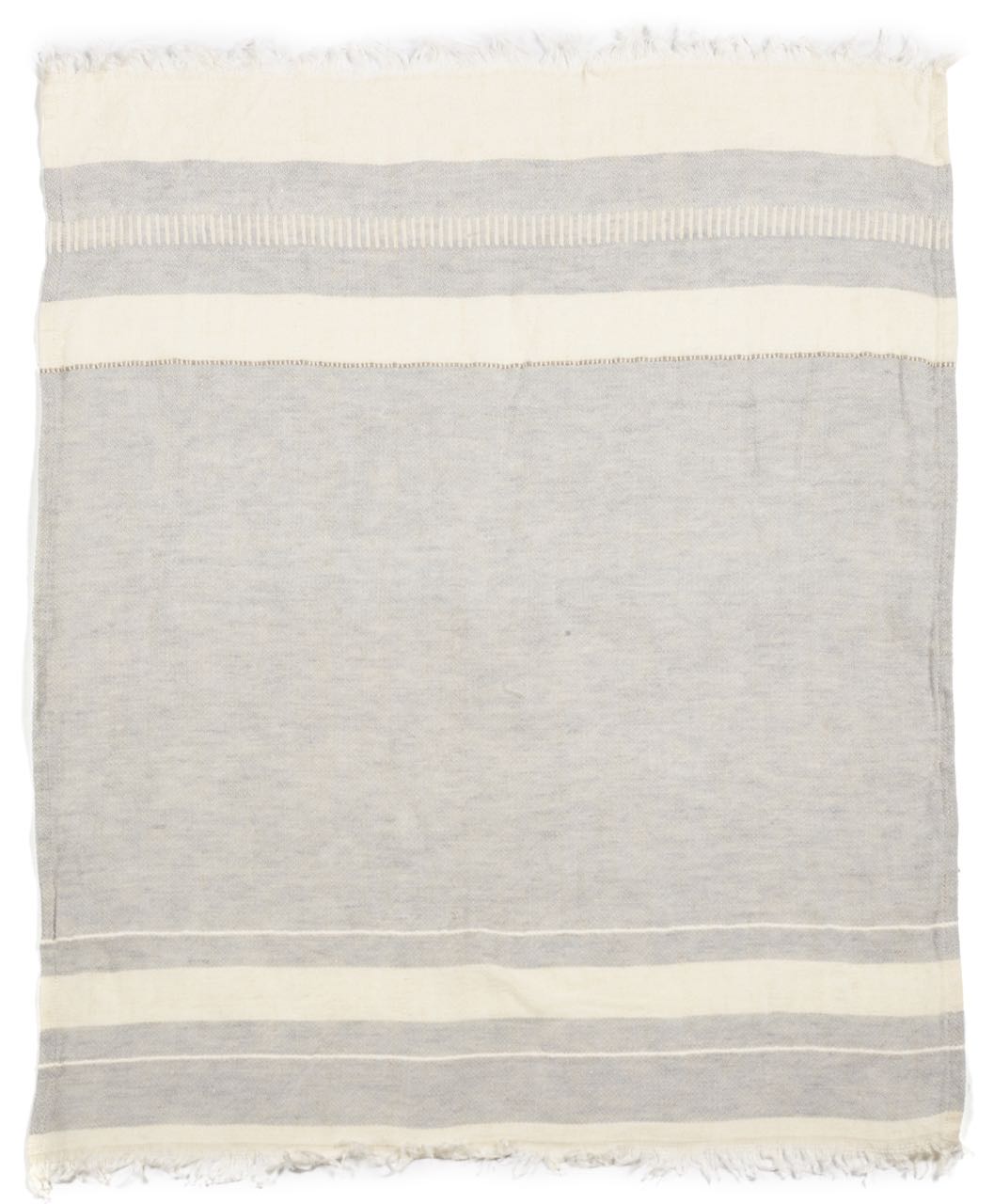 Libeco Leinenplaid Gent Stripe hellgrau-wollweiß Libeco Leinenplaid Gent Stripe hellgrau-wollweiß