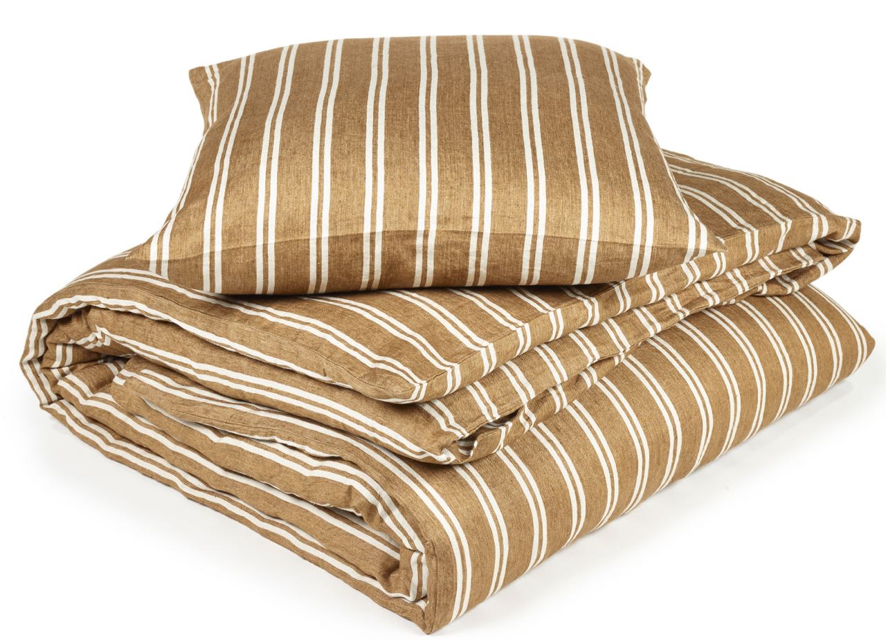 Libeco Bettwäsche Canal Stripe bronze-braun/natur Libeco Bettwäsche Canal Stripe bronze-braun/natur
