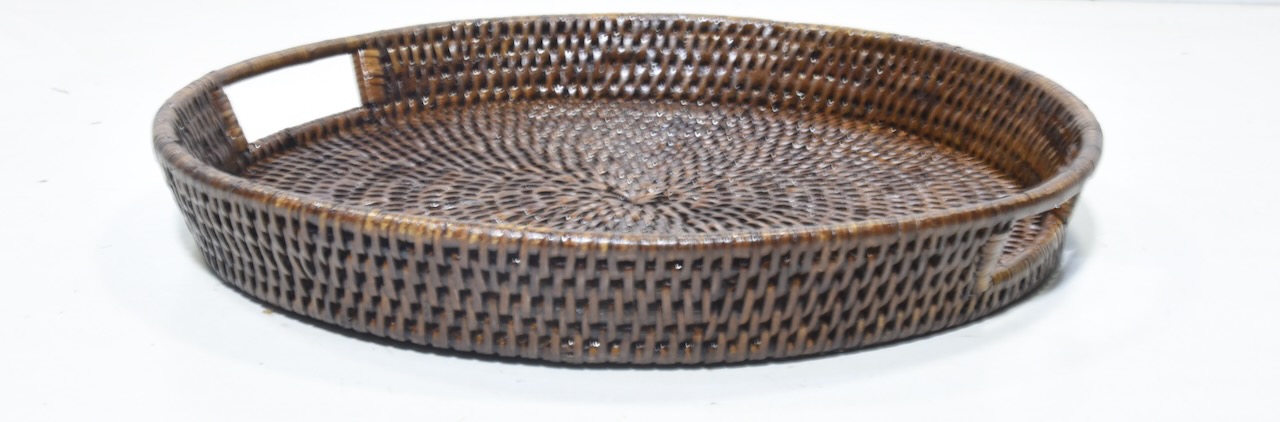 Tablett rund Lune Togo braun Tablett rund Lune Togo braun