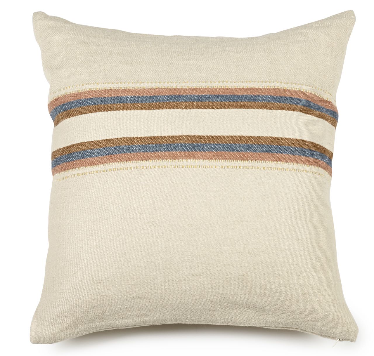 Libeco Kissenbezug Harlan Stripe natur/braun/blau 50x50 cm Libeco Kissenbezug Harlan Stripe natur/braun/blau 50x50 cm