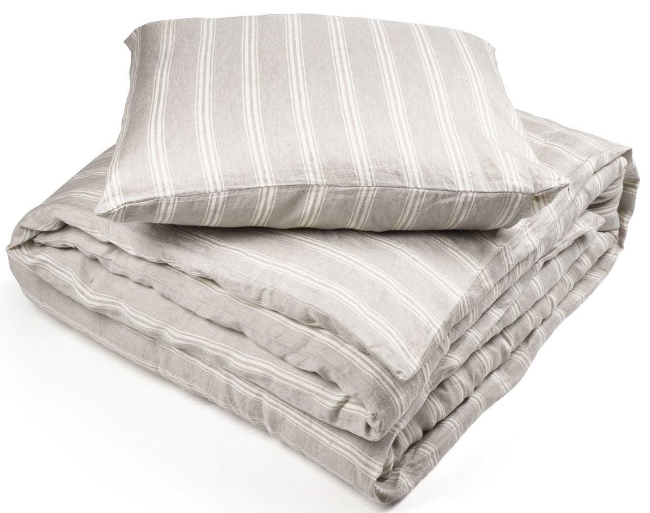 Libeco Bettwäsche Guest House Stripe hellgrau/wollweiß