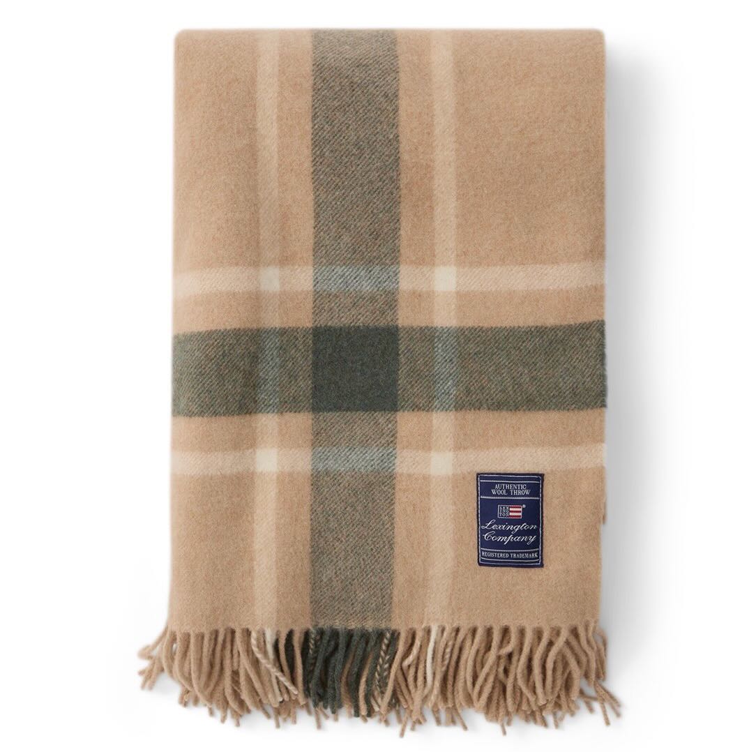 Lexington Decke Wool Throw Frame beige/grün Lexington Decke Wool Throw Frame beige/grün