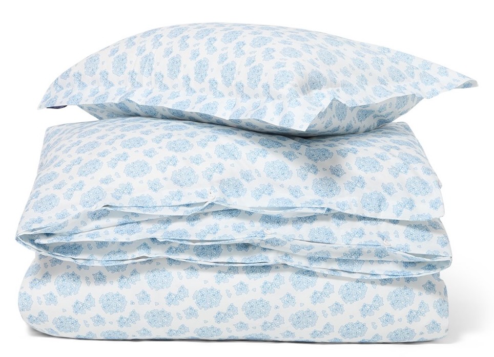 Lexington Bettwäsche-Set Satin Blumen blau/weiß