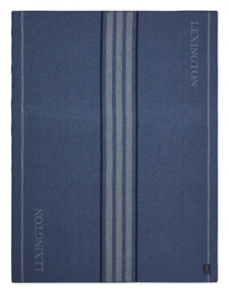 Lexington Decke Wool/Kaschmir Streifen blau/grau