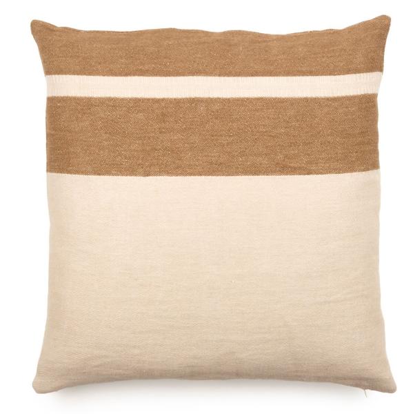 Libeco Kissenbezug Railroad Stripe natur/braun