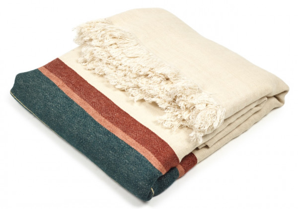 Libeco Plaid Lys natur/braun/grün/rosa/senf