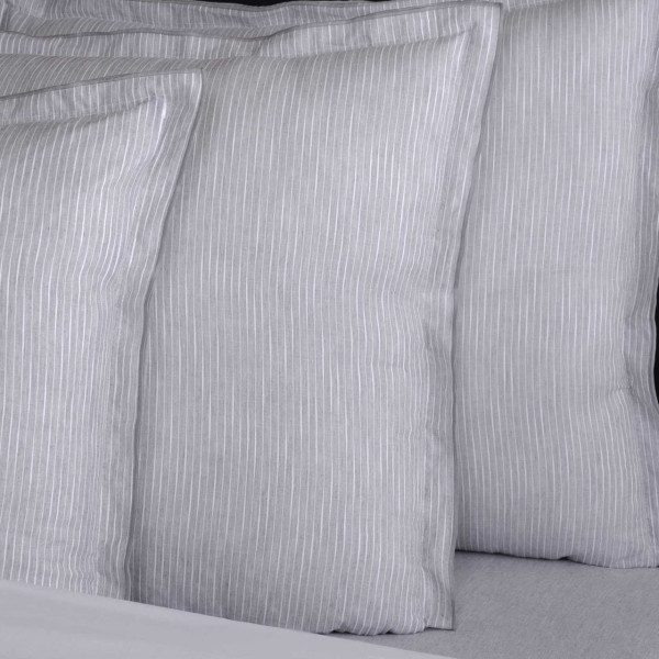 Flamant Bettwäsche-Set Pinstripe hellgrau/weiß 155X220 cm + 80x80 cm
