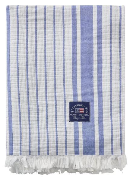 Lexington Decke Stripe weiß/blau