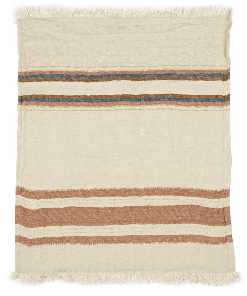 Libeco Leinenplaid Harlan Stripe natur/braun/blau
