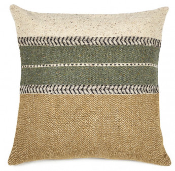 Libeco Kissenbezug Montana camel/grün/beige 63 x 63 cm