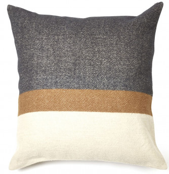 Libeco Kissenbezug Nash grau/natur/braun 50 x 50 cm