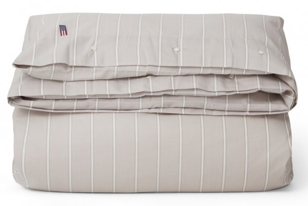 Lexington Bettwäsche-Set Pin Point Oxford Stripe grau/weiß 135x200/80x80 cm