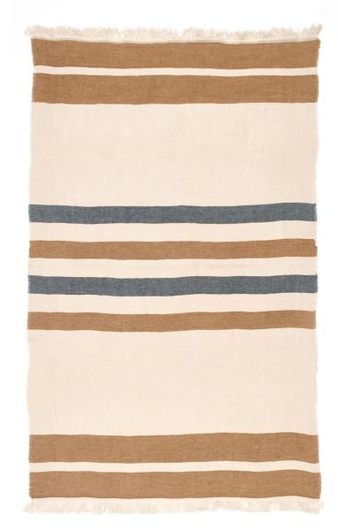 Libeco Leinenplaid Dakota Stripe natur/braun/blau