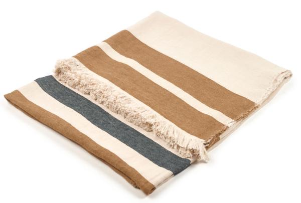 Libeco Plaid Julian natur/graublau/braun