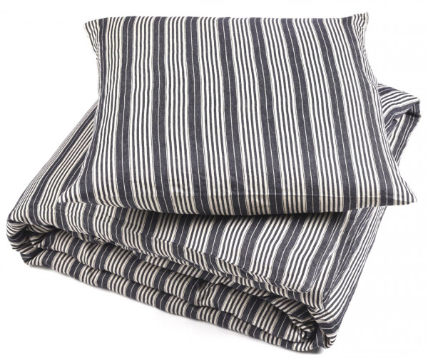 Libeco Bettwäsche Tack Stripe anthrazit/natur