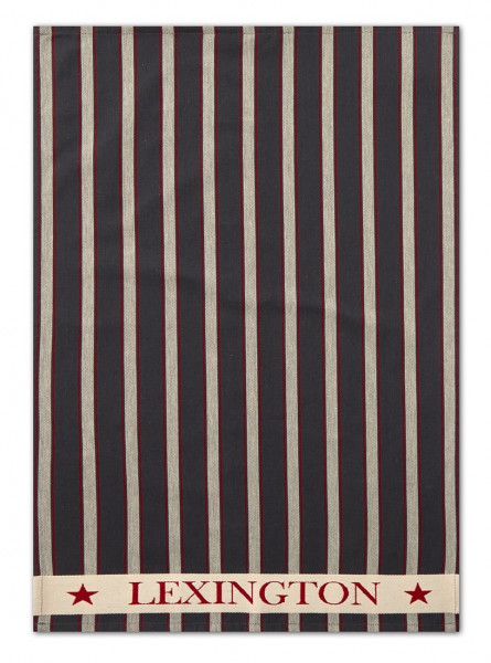 Lexington Geschirrtuch Striped grau/beige/rot