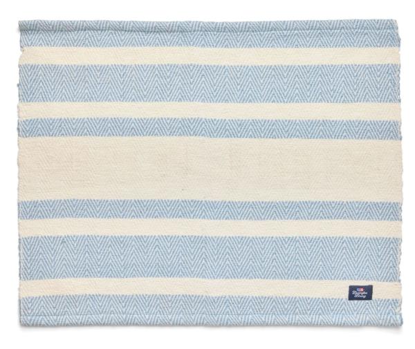 Lexington Tischset Fischgrät Streifen blau/offwhite