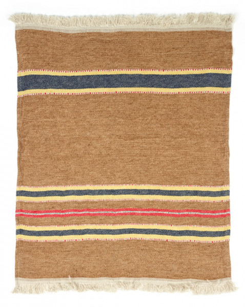 Libeco Leinenplaid Camp Stripe cognac/blau/gelb/rot