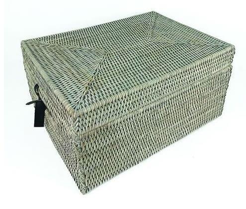 Korb Rectangular Deckel Togo grau