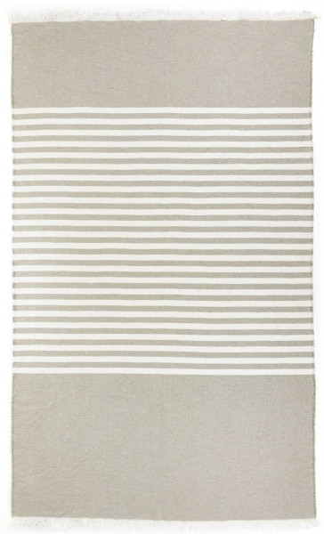 Libeco Plaid Camille grau/weiß