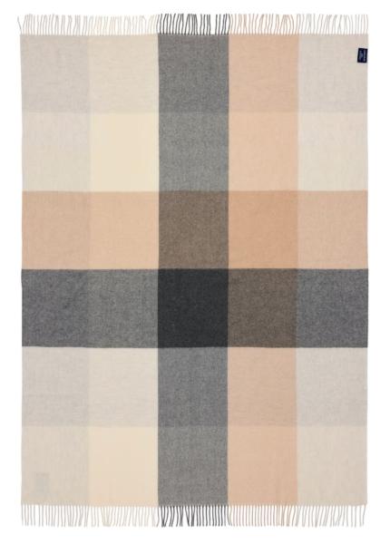 Lexington Decke Wool Throw Karo weiß/beige/grau