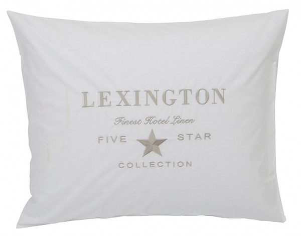 Lexington Kissenbezug Embroidery Perkal weiß/natur