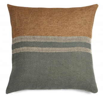 Libeco Kissenbezug Alouette grün/braun/natur 50 x 50 cm