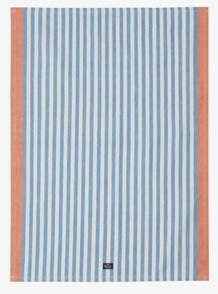 Lexington Geschirrtuch Striped blau/weiß/terra