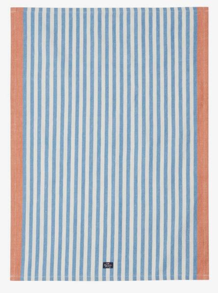 Lexington Geschirrtuch Striped blau/weiß/terra