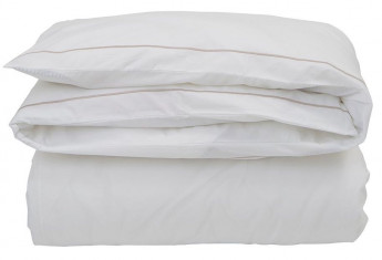 Lexington Bettwäsche Perkal weiß/beige, 135 x 200 cm Bettbezug