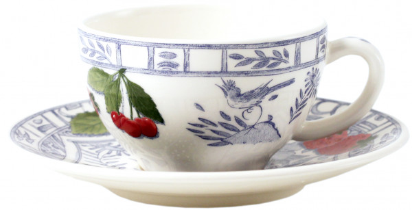 Gien Oiseau Bleu Fruits Kaffee/Teetasse