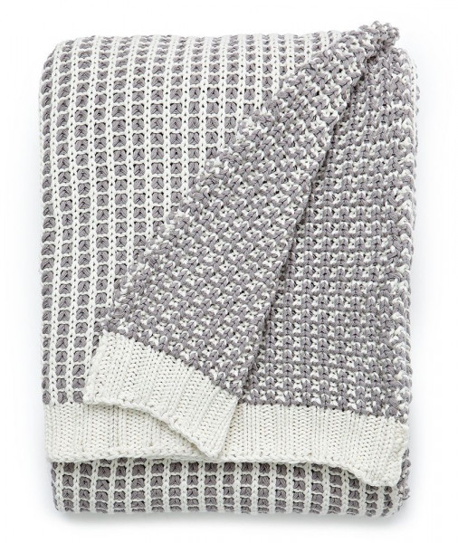 Lexington Decke Knitted Throw grau/weiß