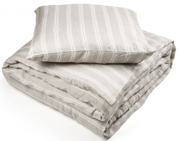 Libeco Bettwäsche Guest House Stripe hellgrau/wollweiß