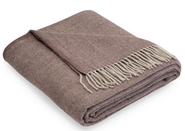 Wolldecke Merino Classic mit wollweißen Fransen