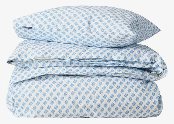 Lexington Bettwäsche-Set Popeline Muschel blau/weiß
