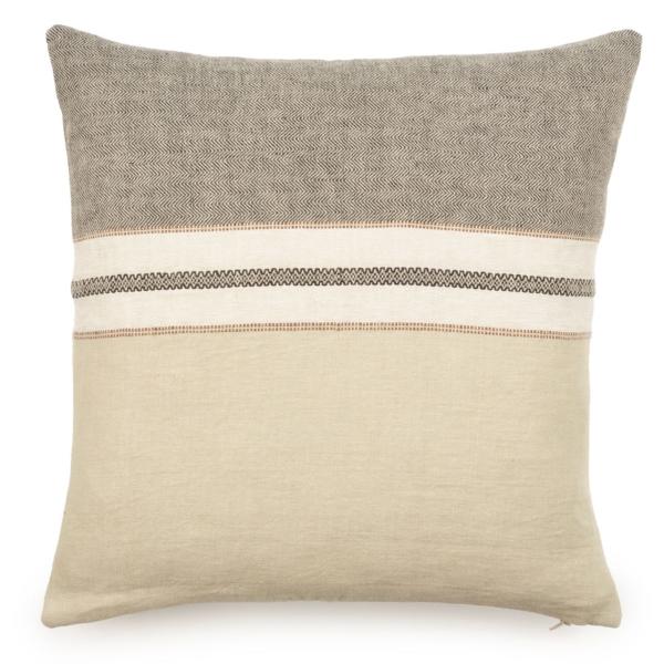 Libeco Kissenbezug Beeswax Stripe natur/anthrazit/wollweiß